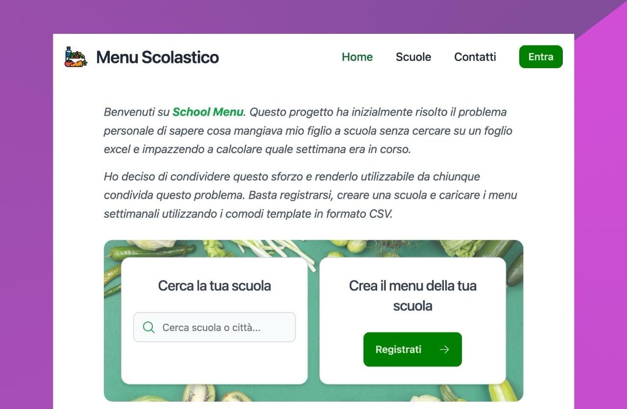 Menu Scolastico immagine marketing