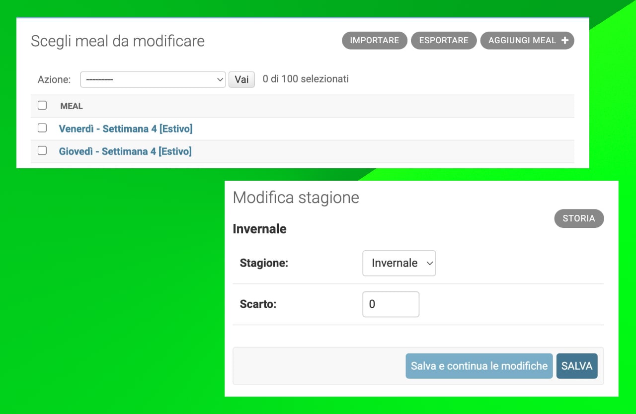 Pagina di amministrazione